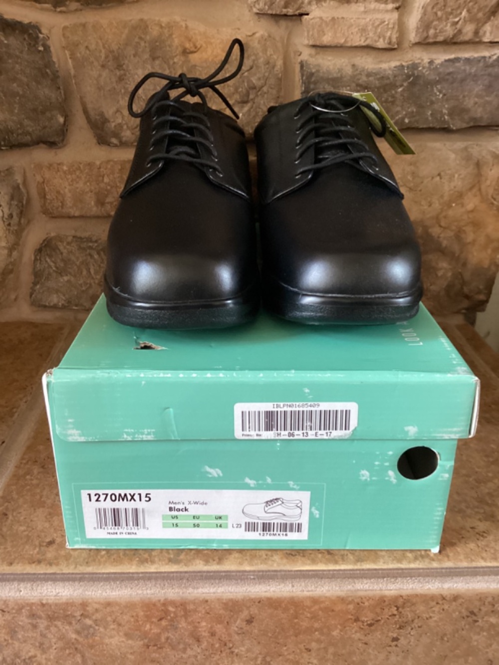 Apex 1270M Mens Size 15 X-Wide Oxford Black Lace New In Box - Picture 2 of 10